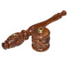 Holzpfeife mit Rosenmotiv ca. 13cm – zerlegt mit abgeschraubtem Kopf