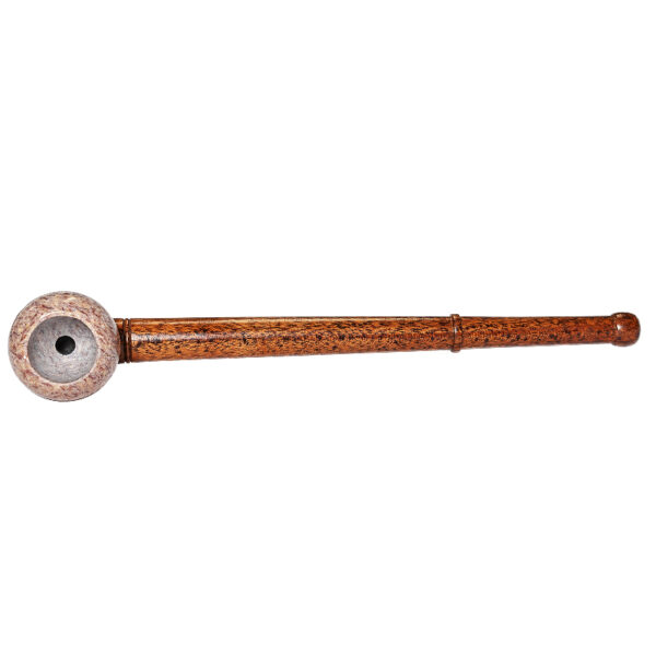 Holzpfeife mit rundem Specksteinkopf ca. 14,5cm – Ansicht von oben