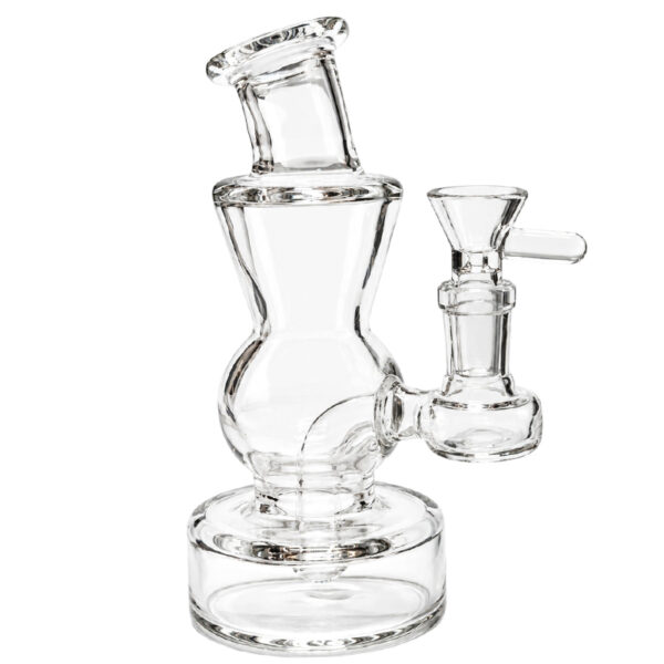 Klare bauchige Bong 13cm aus Borosilikatglas