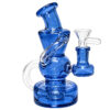 Kleine Recycler Bong 13cm aus blauem Borosilikatglas