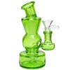 Kompakte Bong mit gebogenem Hals 13cm aus grünem Borosilikatglas