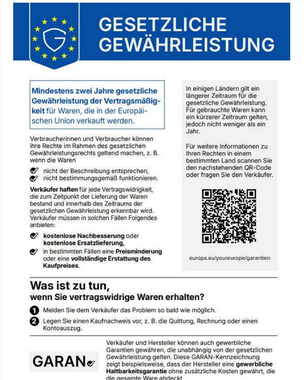 EU-Hinweis zur gesetzlichen Gewährleistung