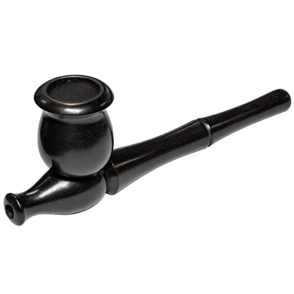 Schwarze Holzpfeife ca. 13,5cm mit Kickloch