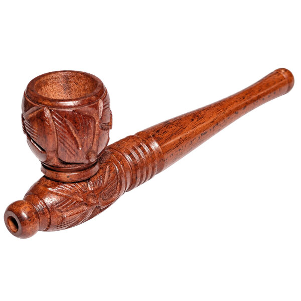 Verzierte Holzpfeife ca. 13cm mit abschraubbarem Kopf