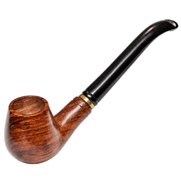Gebogene Holzpfeife 16cm komplett aus Holz mit langem Mundstück