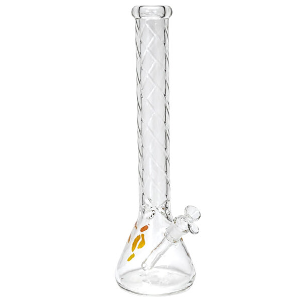 Sonderposten Bong – 7mm – 45cm – Borosilikatglas – einmalige Überproduktion 1 Sonderposten Bong 45cm aus Borosilikatglas mit gedrehtem Glashals