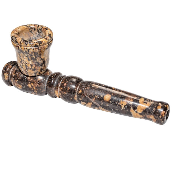 Speckstein Handpfeife 12,5cm mit abschraubbarem Kopf – Ansicht von links